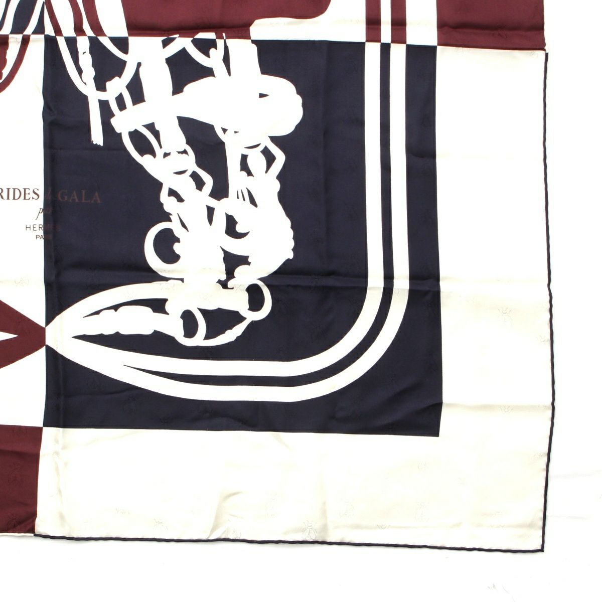 エルメス カレ90 BRIDES de GALA 式典用馬勒 シルク バイカラー