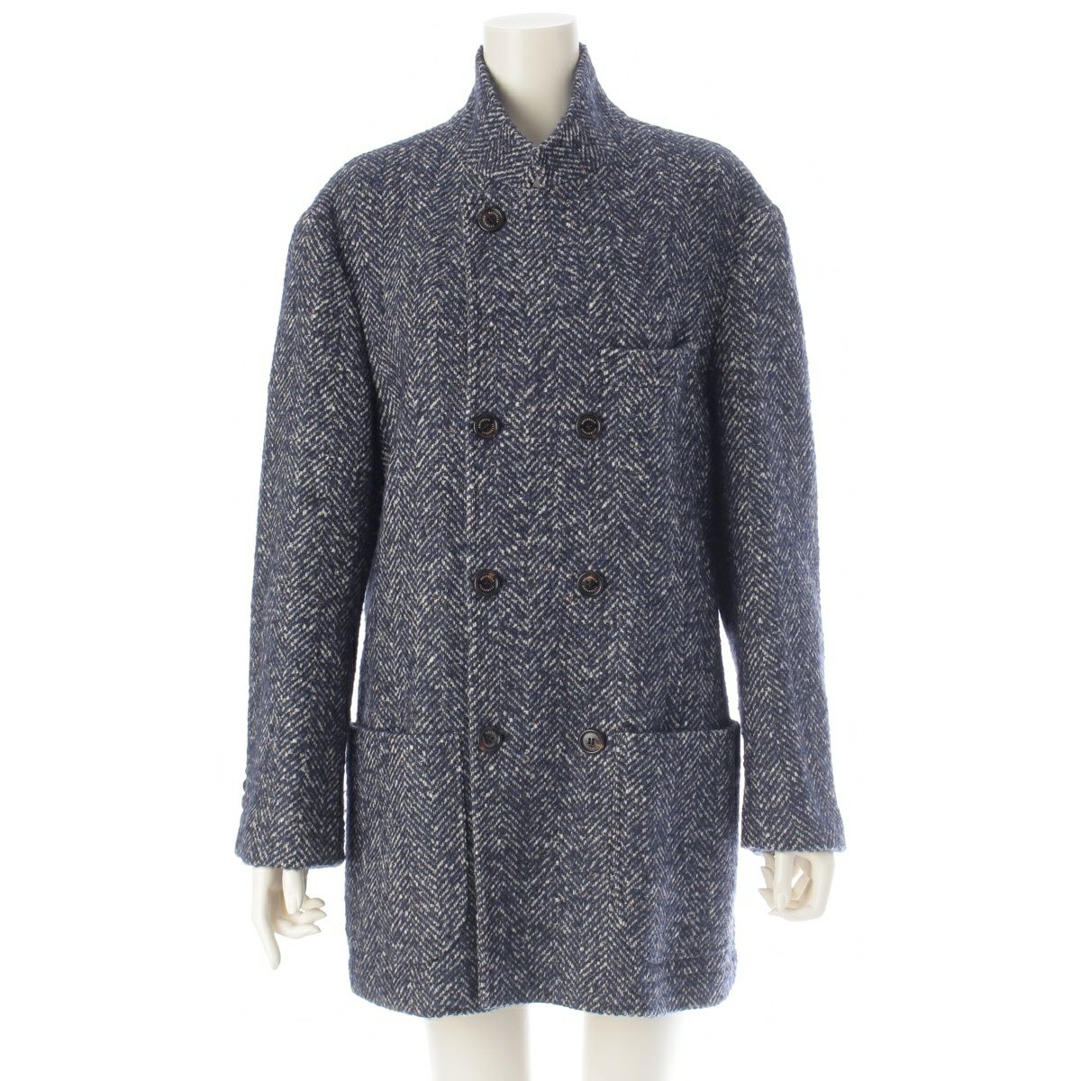 ブルネロクチネリ ウール カシミヤ ヘリンボーン ショート コート