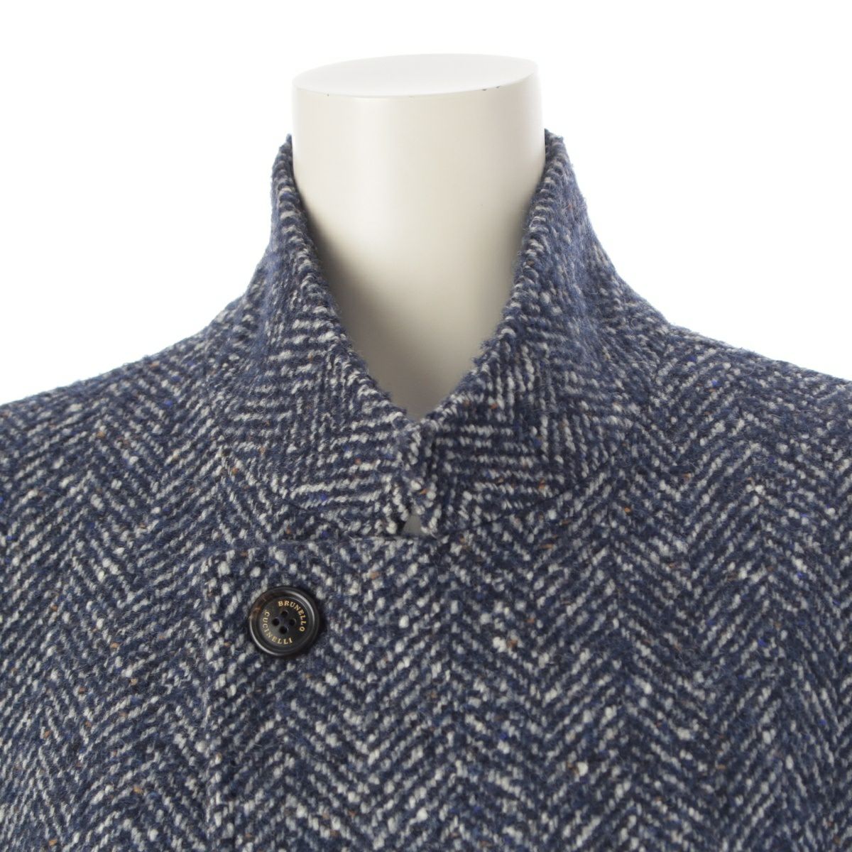 ブルネロクチネリ ウール カシミヤ ヘリンボーン ショート コート