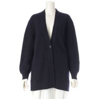 エルメス 24年 カシミヤ ロゴボタン リブ編み カーディガン トップス