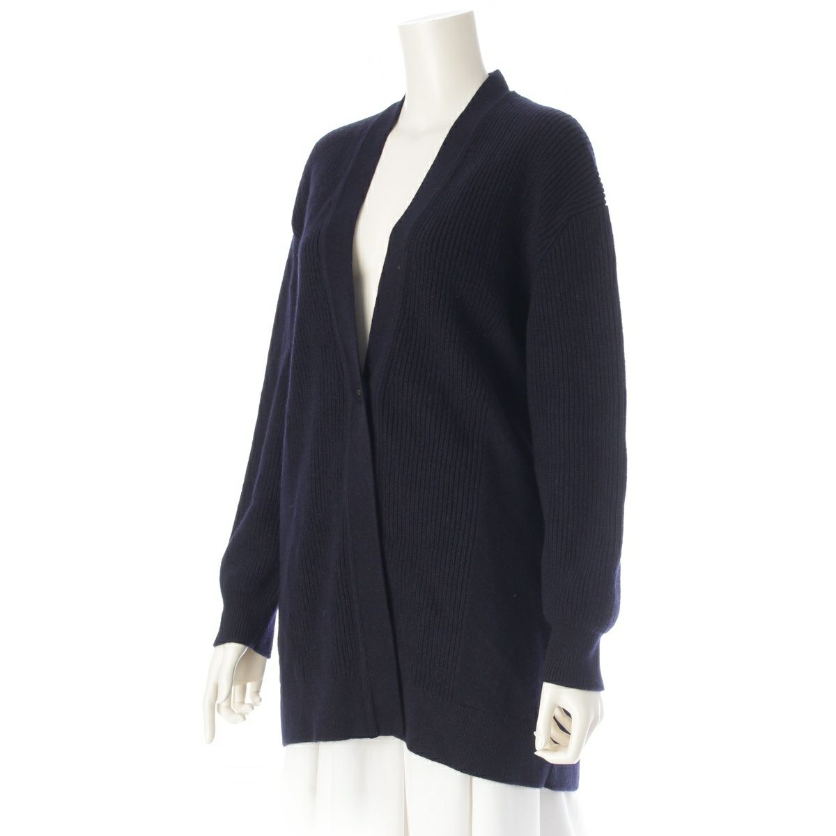 エルメス 24年 カシミヤ ロゴボタン リブ編み カーディガン トップス