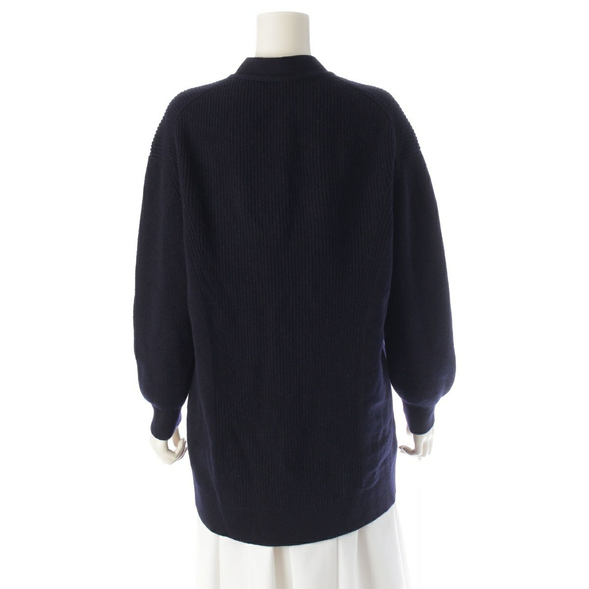 エルメス 24年 カシミヤ ロゴボタン リブ編み カーディガン トップス