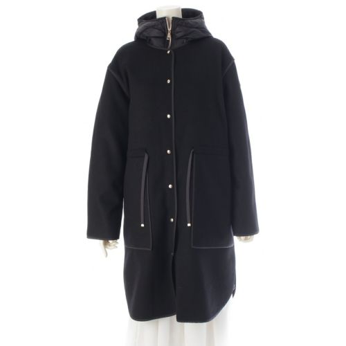 モンクレール 24年 ウール カシミヤ 3way ロング ダウンジャケット ブラック 1