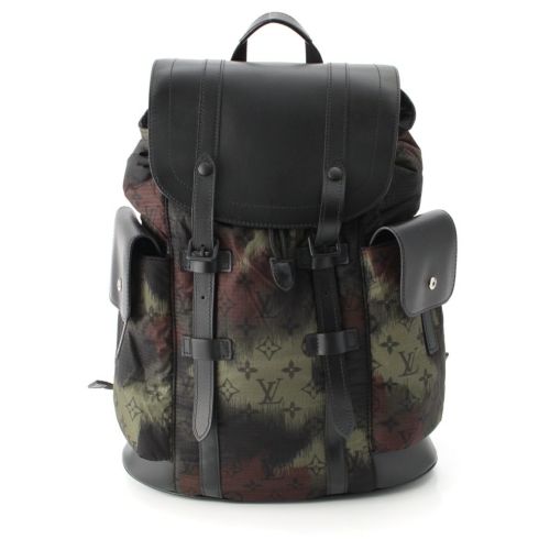 ルイヴィトン モノグラム カモフラージュ クリストファー PM リュック デイパック バックパック M56411 ブラック グリーン