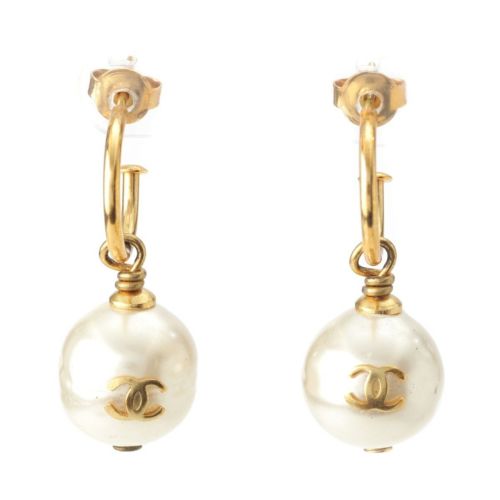シャネル GP パール ココマーク ピアス ヴィンテージ ゴールド