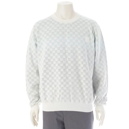 ルイヴィトン 2025 コットン ダミエ グラディエント ジャカード ニット プルオーバー セーター トップス マルチカラー L