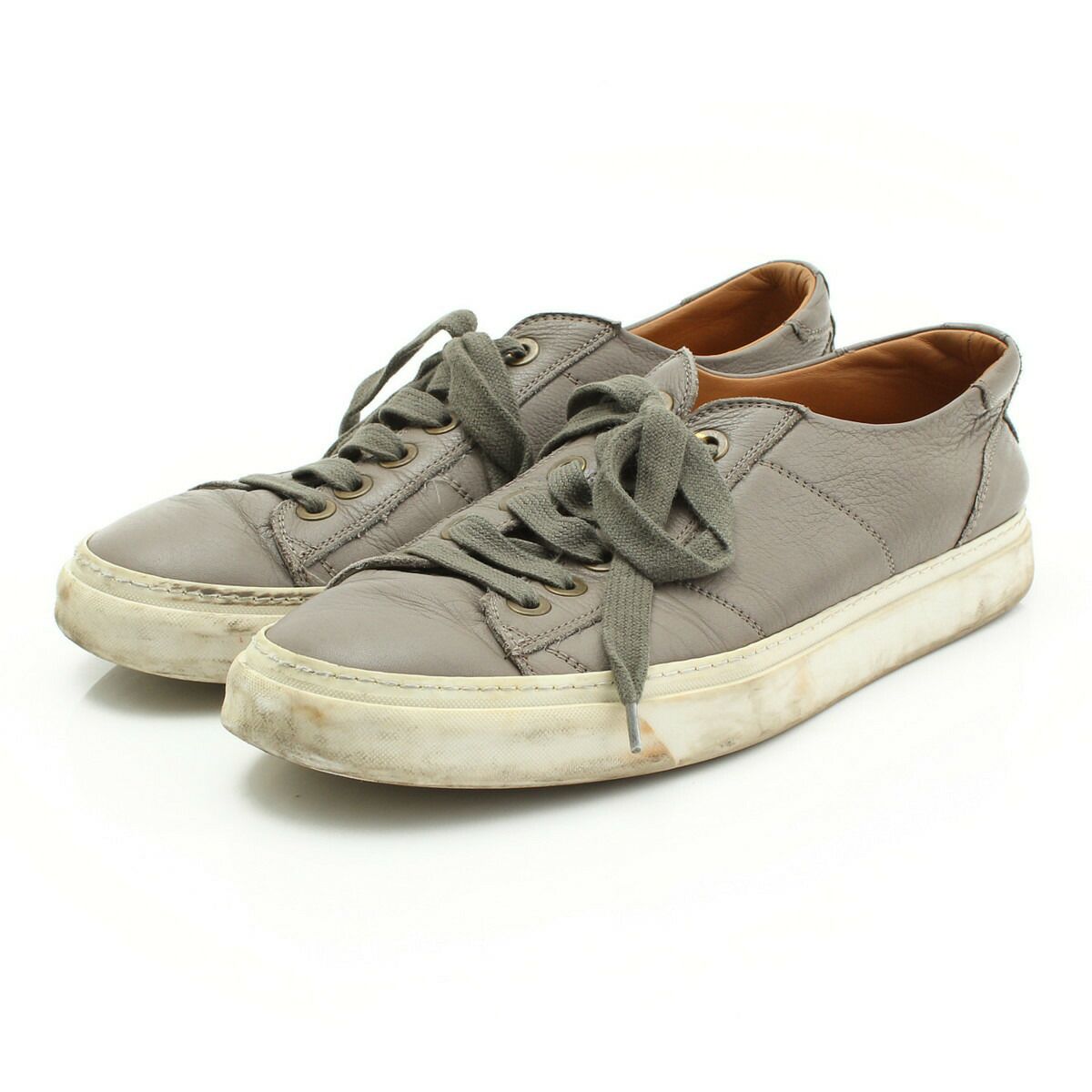 マークジェイコブス(Marc jacobs) メンズ レザー ローカット スニーカー グレー 40