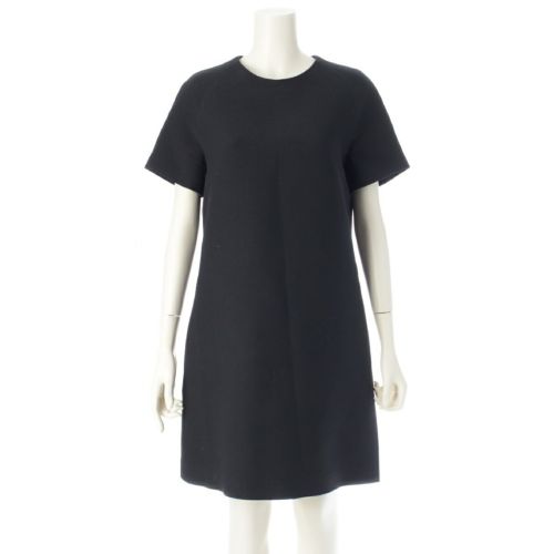 クリスチャンディオール 24SS シルク Bee刺繍 半袖 ストレート ワンピース ドレス 341R26A1166 ブラック 40