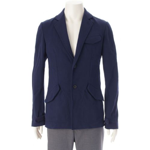 ミュウミュウ 07年 ナイロン 2B シングルブレスト テーラードジャケット アウター M6G151 ネイビー 46