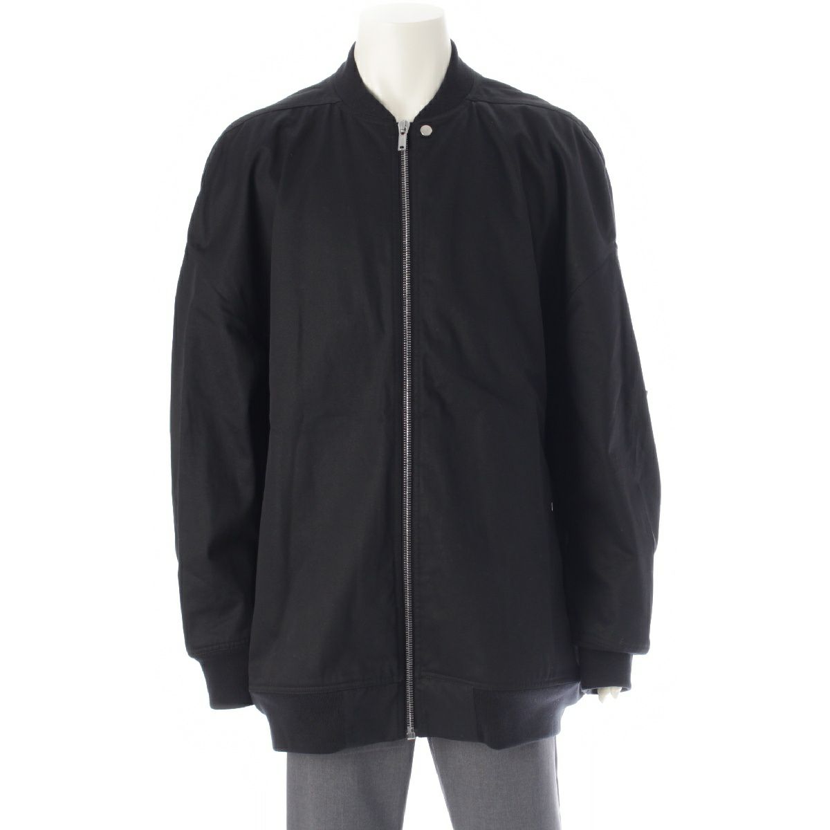 リックオウエンス ダークシャドウ Rick Owens DRKSHDW 22SS コットン オーバーサイズ ロング ブルゾン ジャケット アウター DU01B7977 ブラック XL