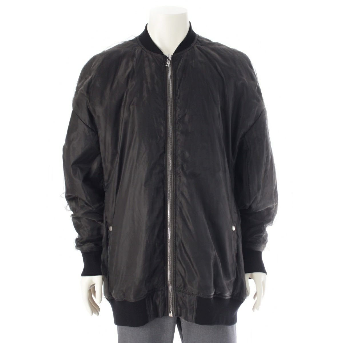 リックオウエンス 22SS レイヤード ピーターフライト ブルゾン ボンバージャケット アウター RR01B1717 ブラック 50