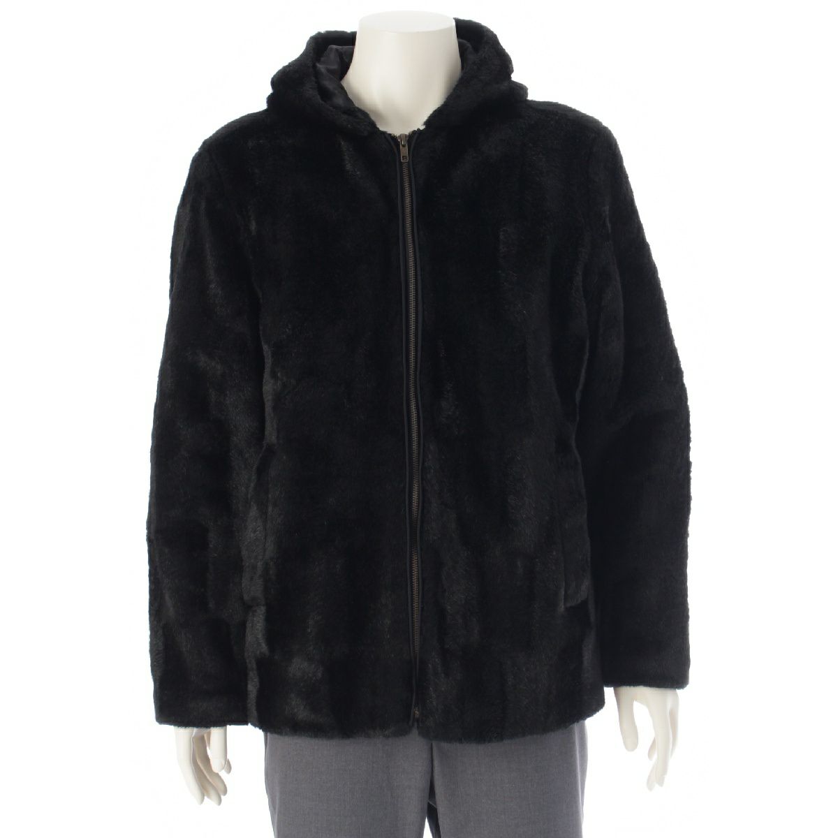 シュプリーム アクリルファー フーディー モダクリン キルティング裏地 ジャケット ブルゾン アウター ブラック M