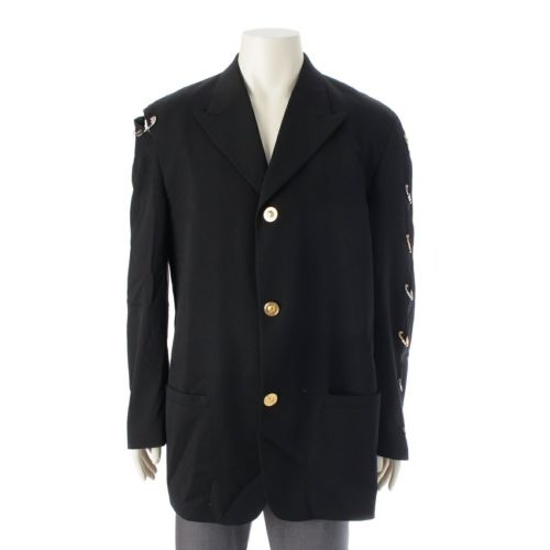 ヴェルサーチェ 1994SS メドゥーサ セーフティピン ウール ジャケット スーツ ブラック 50