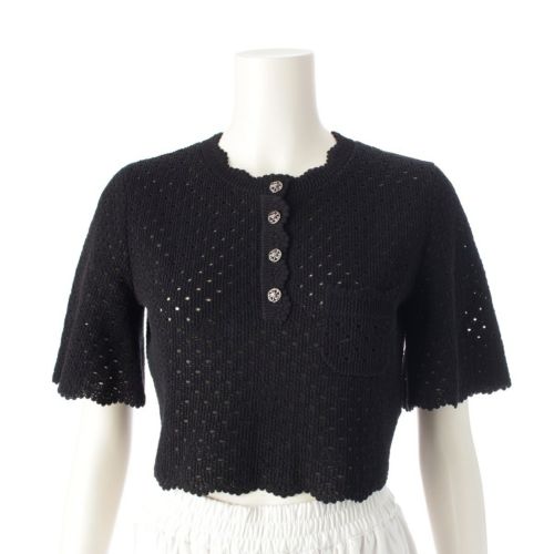 シャネル 24SS ココマーク サマー ニット トップス P76852 ブラック 34