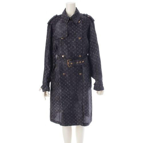 ルイヴィトン 23AW シルク モノグラム トレンチコート アウター RW222B ブラック 36