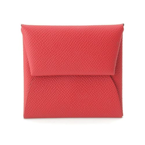 エルメス バスティア エバーカラー 小銭入れ コインケース Ｗ刻印 ルージュラデュー レッド系