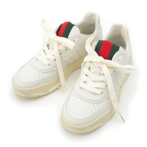 グッチ レザー リウェブ ローカット スニーカー シューズ 785728 ホワイト 35.5