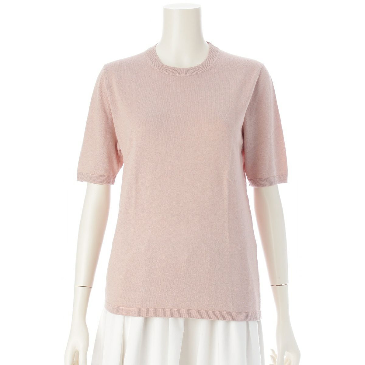 マックスマーラ 24SS シルク カシミヤ ショートスリーブ セーター ニット トップス 2421366101 パウダーピンク ベージュ M