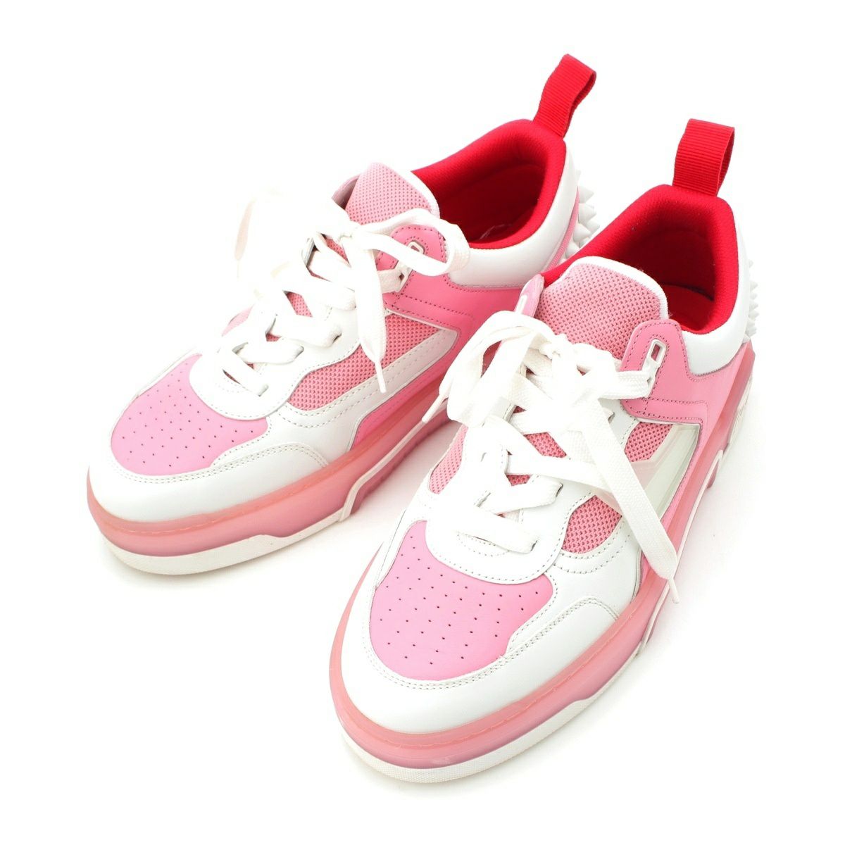 クリスチャンルブタン ASTROLOUBI FLAT スタッズ ローカット スニーカー シューズ ピンク 41 1/2