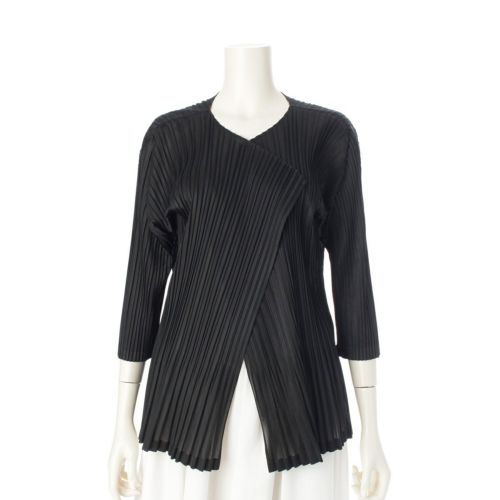 プリーツプリーズ イッセイミヤケ シアー カーディガン トップス PP33-J0793 ブラック 3