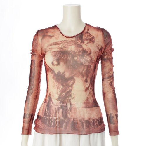 ジャンポールゴルチエ クラシック classique パワーネット 聖母マリア カットソー 長袖 トップス レッド系 40