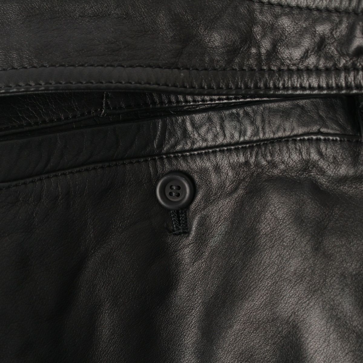 イッセイミヤケ 80s 1985 レザー 筆タグ ベルテッド パンツ ブラック L