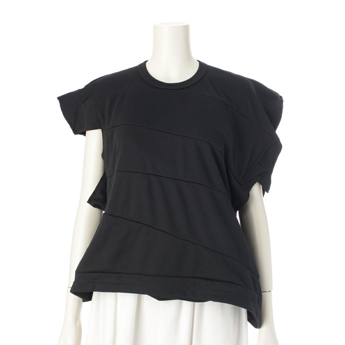 コムデギャルソン AD2023 23AW デザイン フレンチ スリーブ カットソー トップス GL-T001 ブラック S