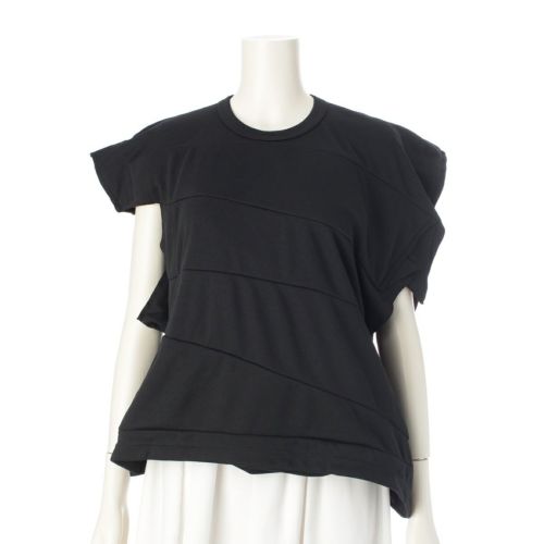 コムデギャルソン AD2023 23AW デザイン フレンチ スリーブ カットソー トップス GL-T001 ブラック S