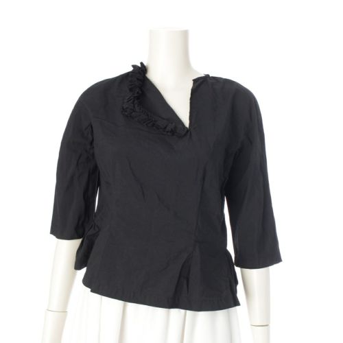 コムデギャルソン コムデギャルソン AD2017 コムコム フリル デザイン カラー ブラウス トップス RA-B005 ブラック XS