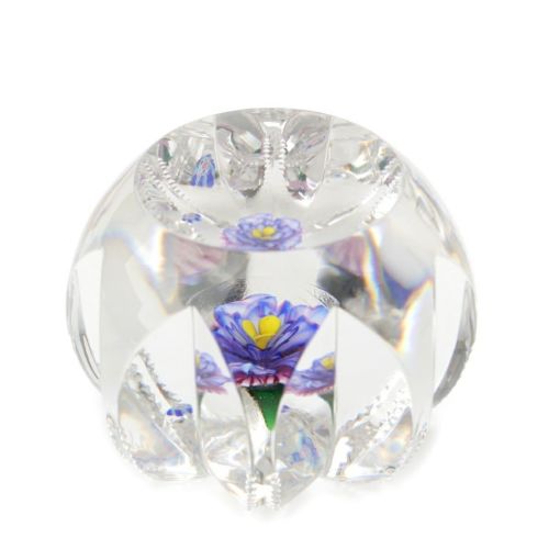 サンルイ 2019 ガラス フラワー クリスタル ペーパーウェイト 雑貨 パープル