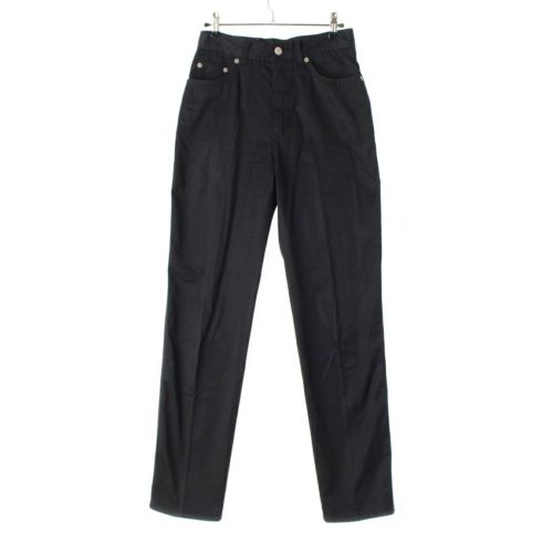 グッチ トムフォード期 1996年 コットン ロゴ ツイル レザーパッチ パンツ ボトムス ブラック 40