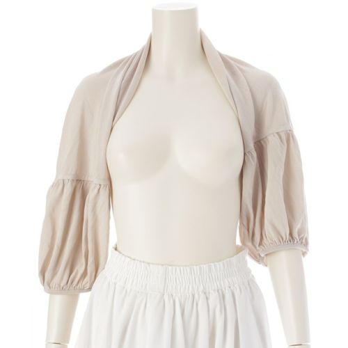 フォクシー BONBON ボンボン ナイロン×レーヨン 変形 ボレロ カーディガン 半袖 42195 ベージュ