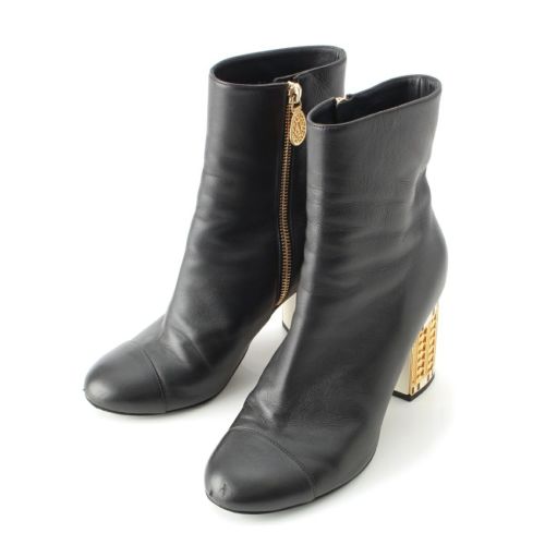 シャネル レザー ココマーク アンクル ブーツ シューズ 19A G34917 ブラック 37