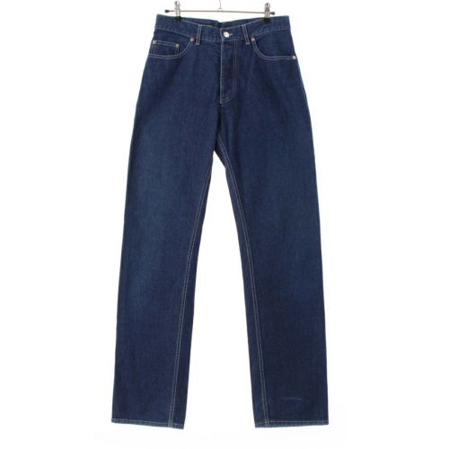 アレキサンダーマックイーン 90S 本人期 デニム ロゴ刺 パンツ ボトムス インディゴ ブルー 46