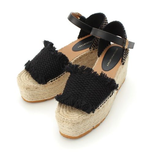 ステラマッカートニー 25SS ガイア プラットフォーム エスパドリーユ ウェッジ サンダル ブラック 37