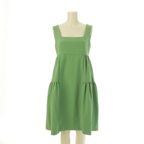 フォクシー ニューヨーク レディエンパイア ノースリーブ フレア ワンピース ドレス 27879 グリーン 38