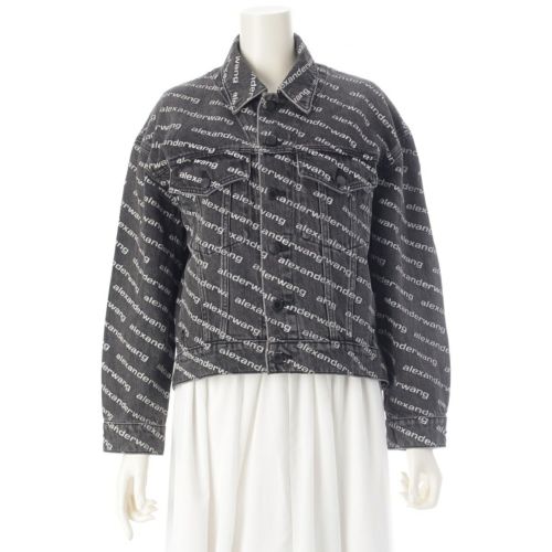 アレキサンダーワン コットン ロゴ デニムジャケット Gジャン アウター ブラック XS