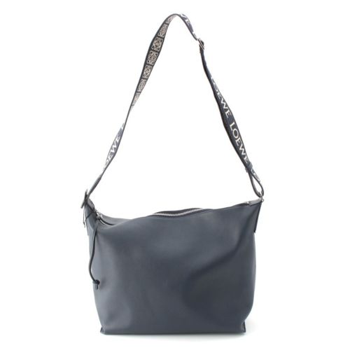 ロエベ レザー キュービィ ミディアム クロスボディ ショルダーバッグ B906K70X01 ディープネイビー