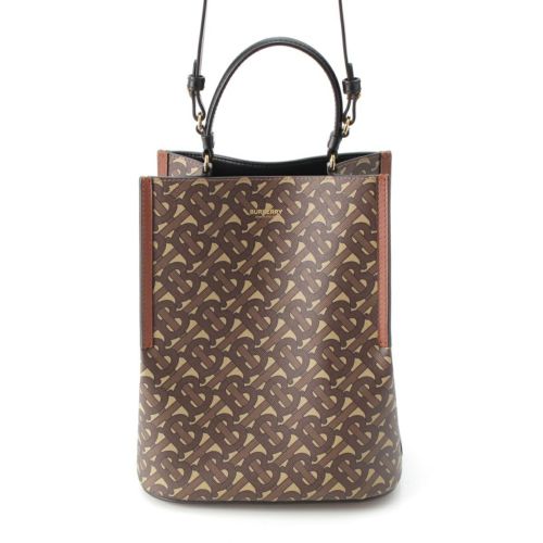 バーバリー SM PEGGY TB モノグラム 2WAY ハンドバッグ 8026825 ブラウン