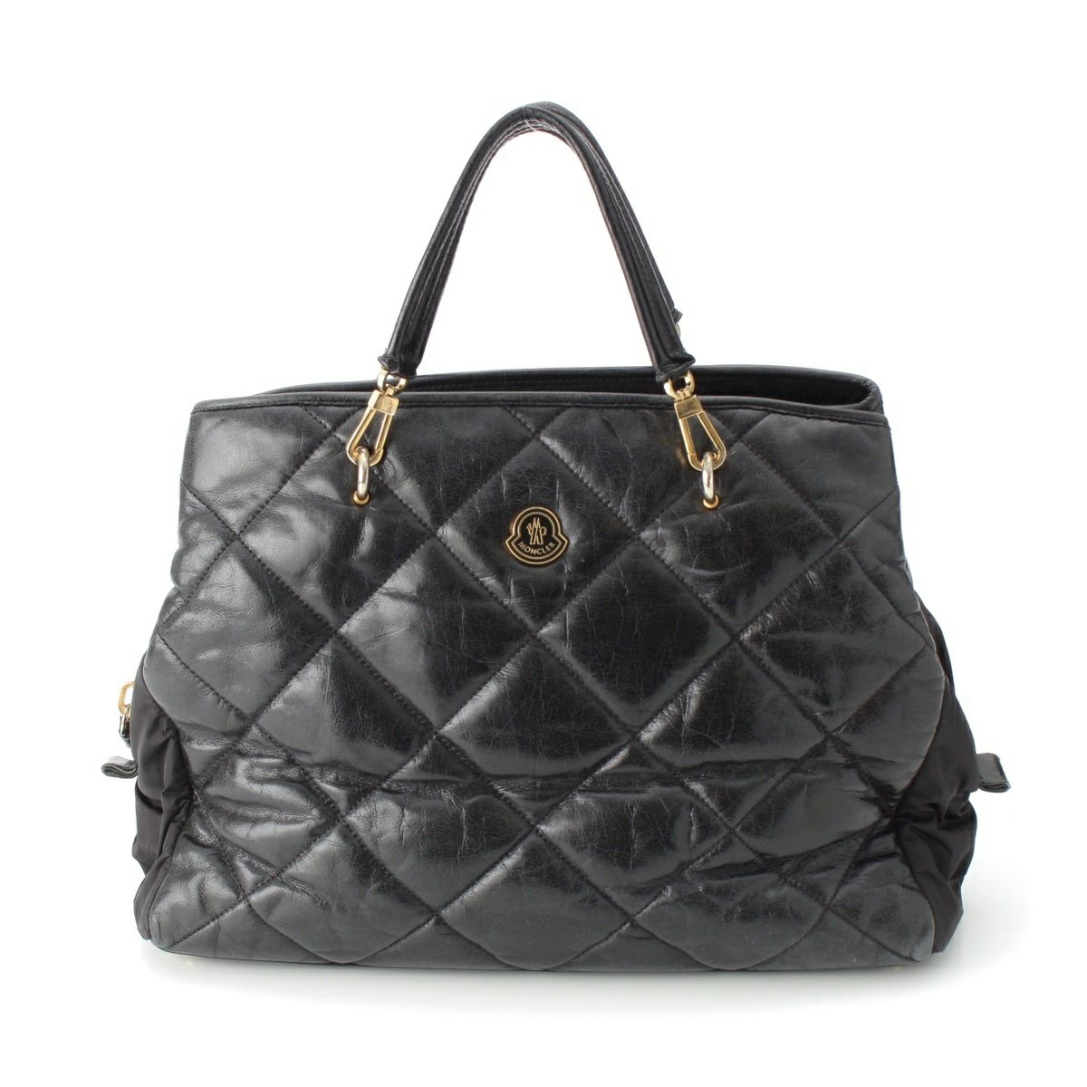 モンクレール レザー 2way ハンドバッグ ブラック