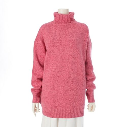 ミュウミュウ 23年 カシミヤ ウール タートルネック ニット トップス セーター MMA848 ピンク 38