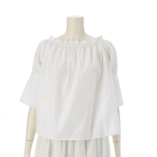 ディオール 21AW コットン オフショルダーオフショルダー ブラウス 151B70A3356 ホワイト 42