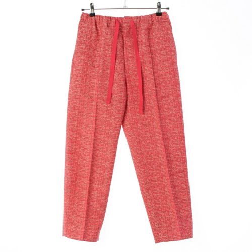 ドゥロワー コットン シルク カスリジャガード ドロスト テーパード パンツ ボトムス 6514-236-137 レッド系 34