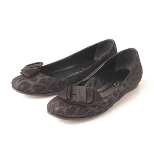 ロド(RODO) リボン フラットシューズ パンプス ブラック 37