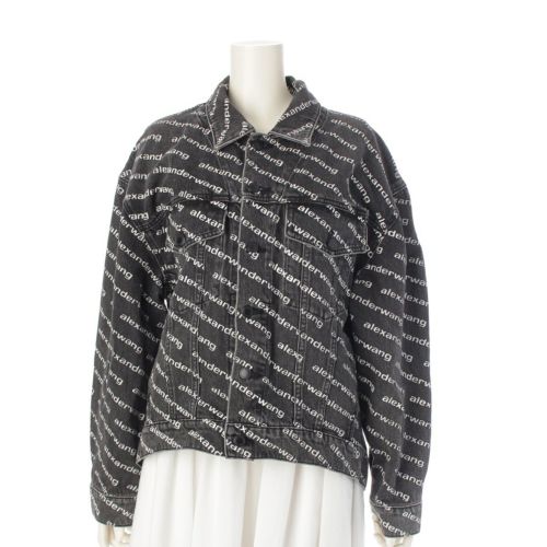 アレキサンダーワン コットン ロゴ デニムジャケット Gジャン アウター ブラック L