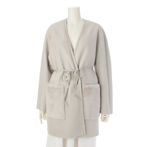 ドゥロワー 22年 ムートン リバーシブル ロング アウター アウター 6523-299-0122 グレー 36