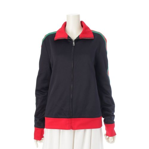 グッチ アングリーキャット 刺繍 トラックトップス ジャージ ジャージ 474630 ブラック レッド マルチカラー XS