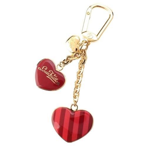 ルイヴィトン ポルトクレ ハート チャーム キーホルダー M66476 レッド ゴールド クールレイユール