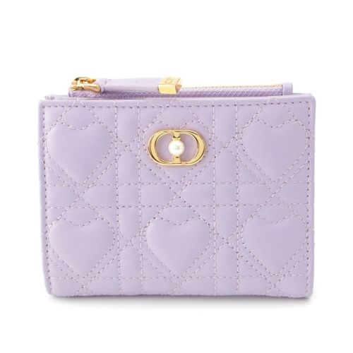 ディオール Jolie Dahlia ハートカナージュ 2つ折り財布 二つ折り財布 S3113UNQN401U ラベンダー