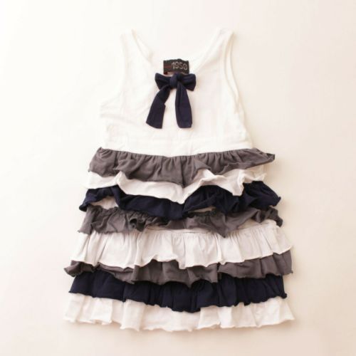 イピンコパリーノ 1950 キッズ 子供服 フリル ワンピース トリコロール 19